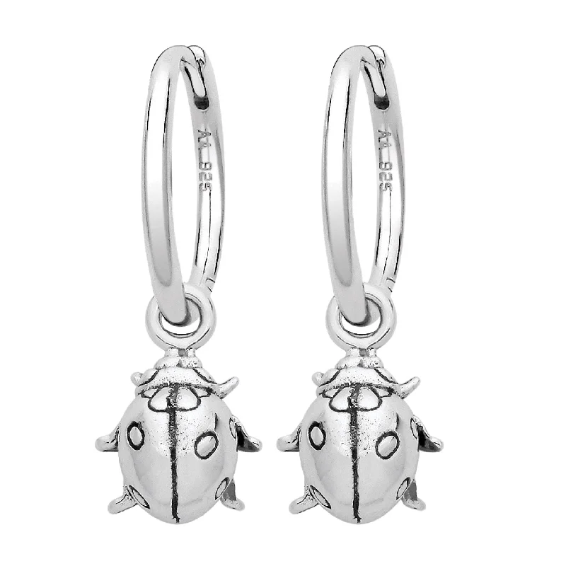 Radiant star earrings-LITTLE LADYBIRD - Sterling Silver Hoops