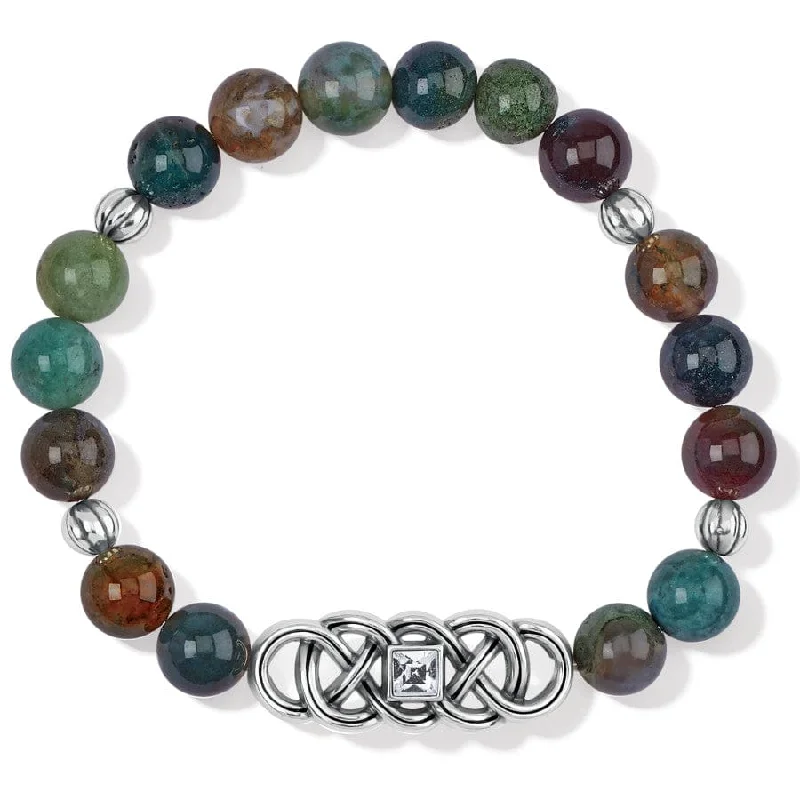 Textured letter bangles-Interlok Lustre Jasper Stretch Bracelet