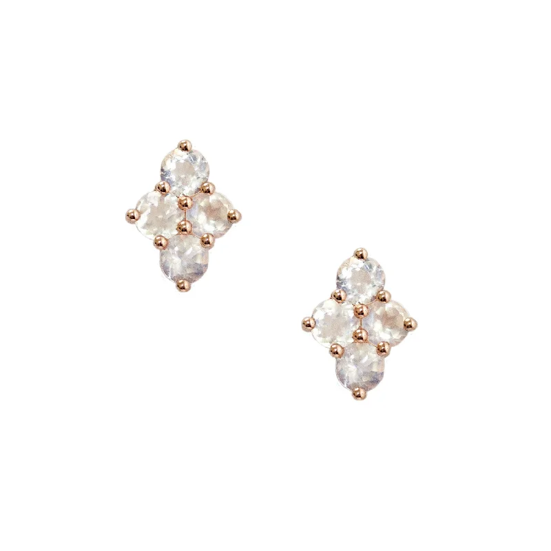 Radiant star earrings-Asher Studs Rose Gold Moonstone