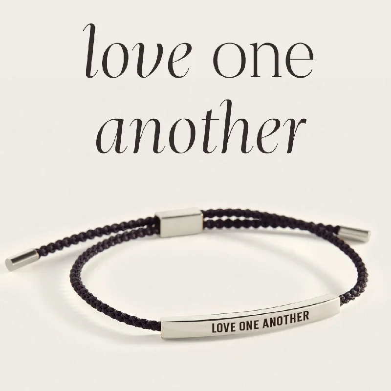 Braided silk bangles-Love One Another Inspire Bracelet