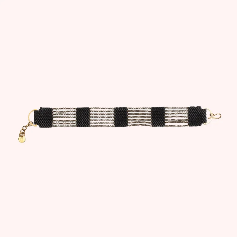 Dove feather bangles-Silo Bracelet in Black