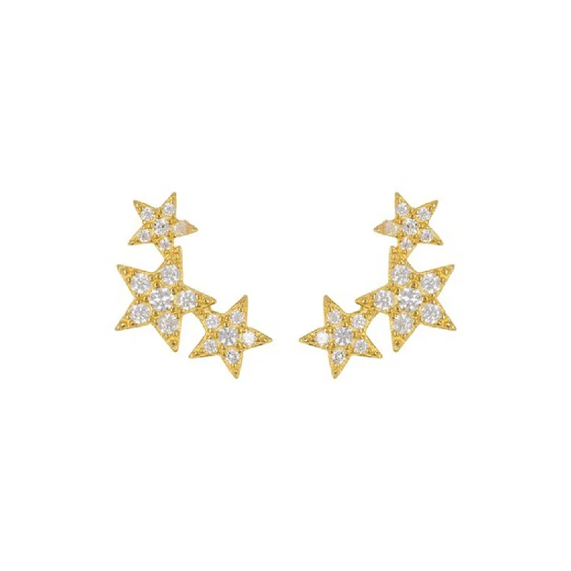 Smooth drop earrings-Gold Shooting Star Stud Earrings