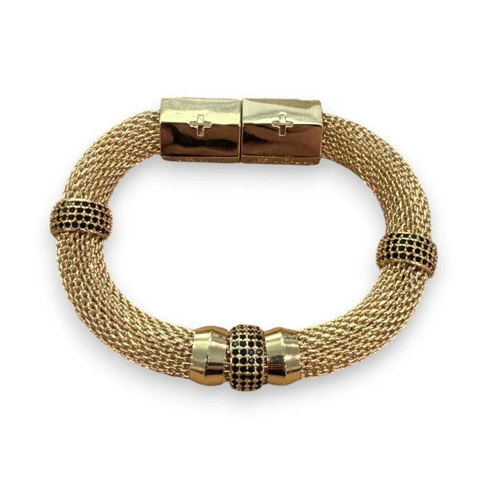 Beaded cluster bangles-HOLST + LEE - LUXE MESH BRACELET