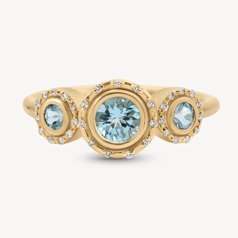 Aquamarine Spotlight Trinity Ring