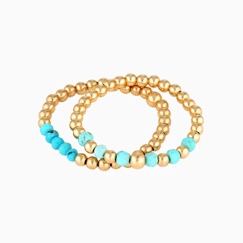 Gold Bead Ring ~ Turquoise