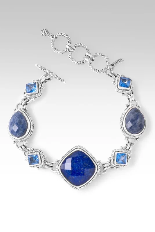 Pinch clasp bangles-All Things Possible Bracelet™ in Lapis Quartz Doublet