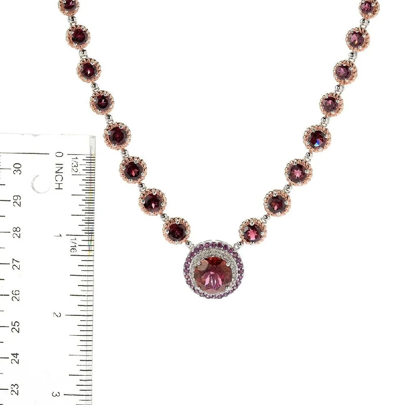 Stellar star necklaces-Sterling Silver 18" 20.59ctw Multi Gemstone Necklace