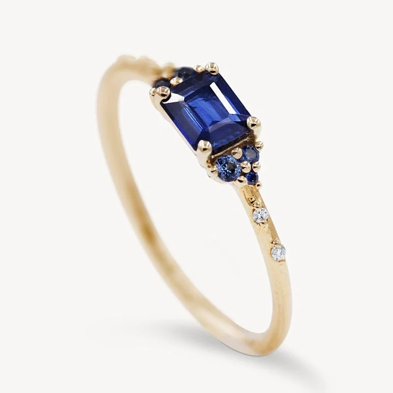 Starry Blue Sapphire Ring