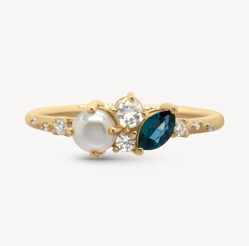 Pearl Ocean Starry Cluster Ring