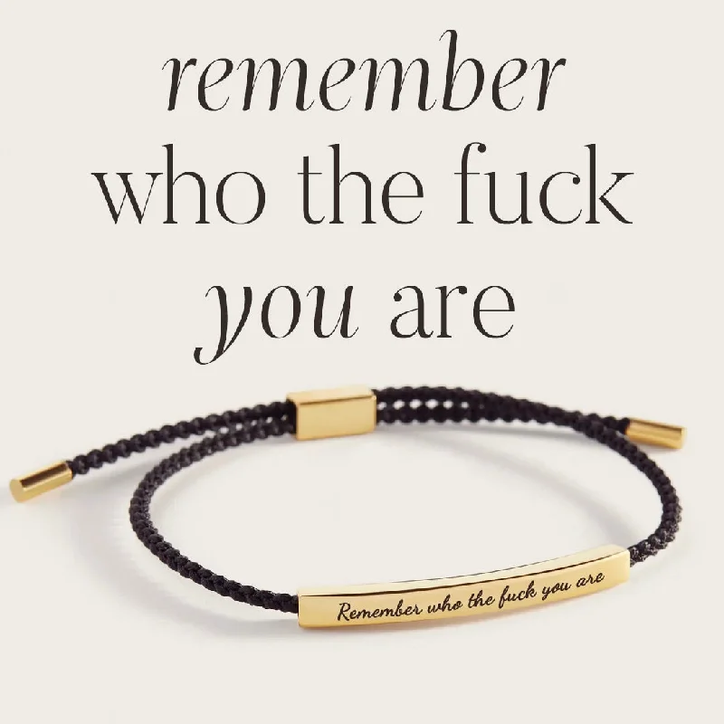 Retro deco bangles-Remember Who the F♥ck You Are Inspire Bracelet