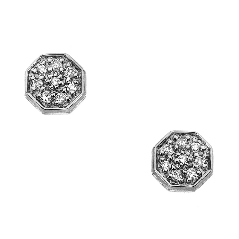 Fine triangle earrings-Elizabeth Studs Silver