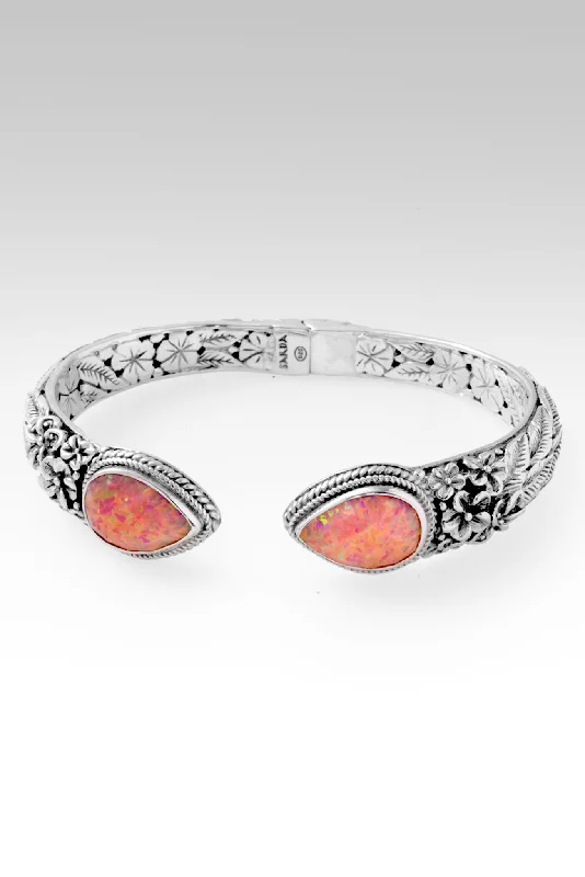 Chunky stone bangles-Bloom Happily Tip-to-Tip Bracelet™ in Salmon Pink Simulated Opal