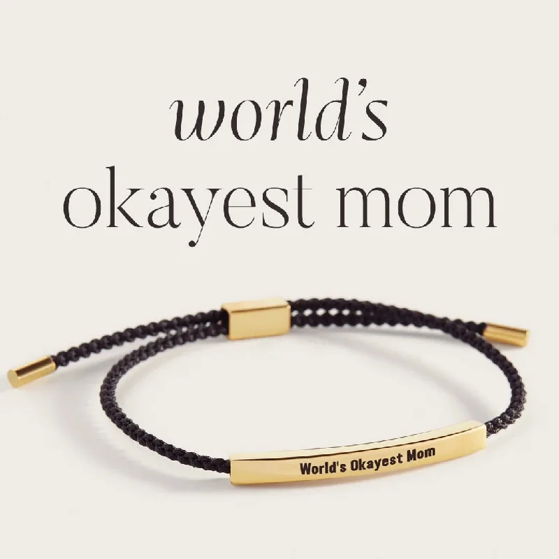 Smooth form bangles-World's Okayest Mom Inspire Bracelet