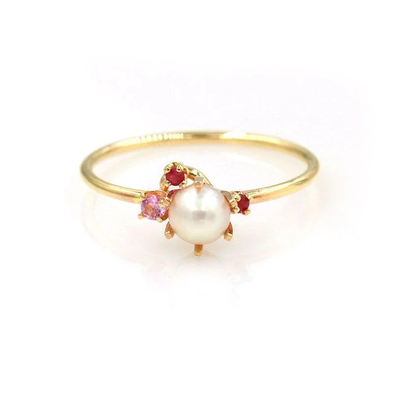 Pearl Pink Sapphire Ruby Ring