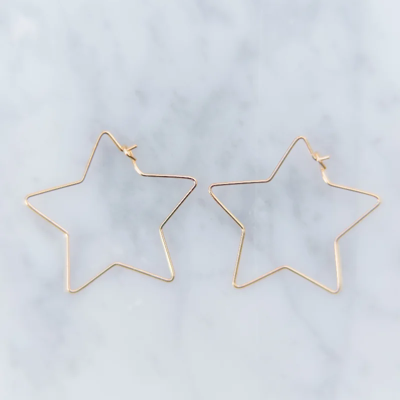 Crystal-twisted earrings-Open Star Earrings