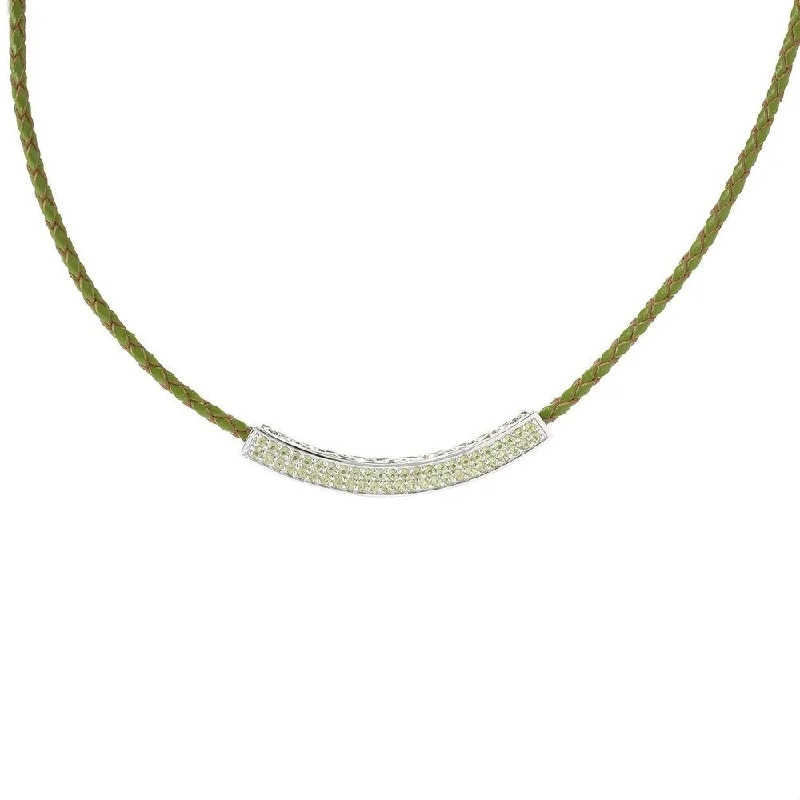 Drape-style necklaces-Sterling Silver 1.96ctw Peridot Necklace 18'L - Green