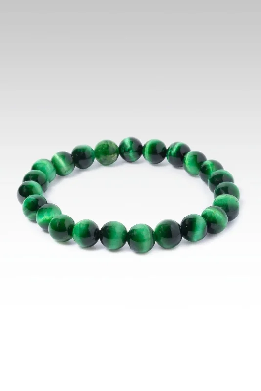 Tiny wing bangles-Beaded Green Tiger's Eye Bracelet™