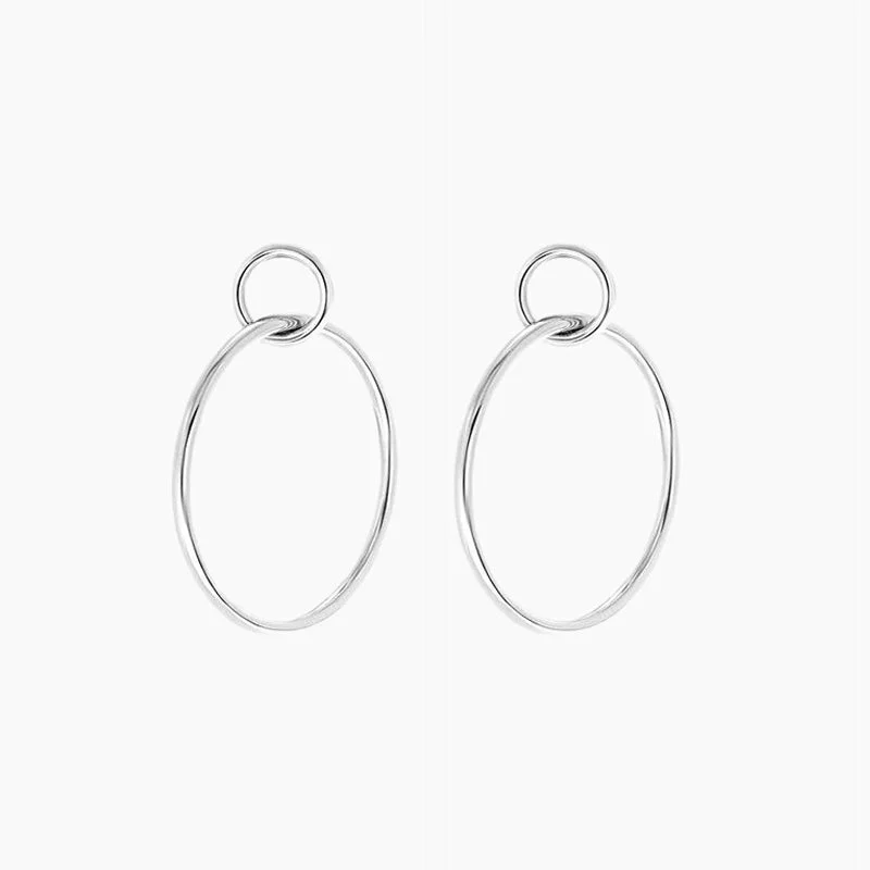 Bead weave earrings-Sterling Silver Hoop Earrings