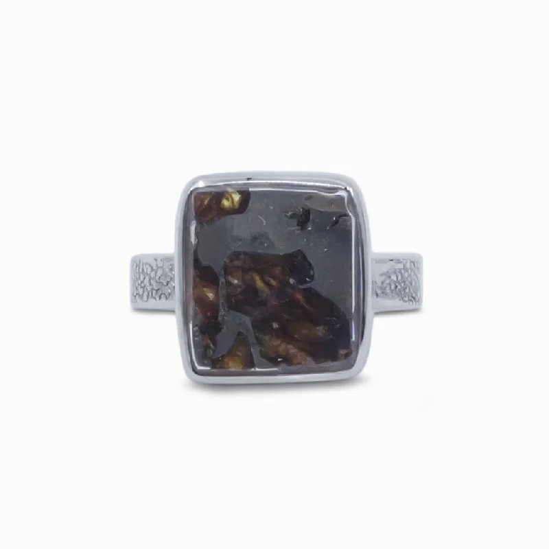 Pallasite Meteorite Ring