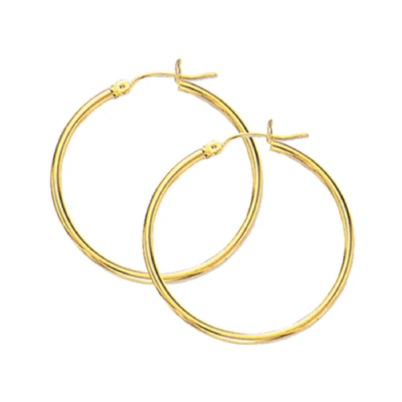 Pure crystal earrings-Classic 30mm 14K Gold Hoop Earrings