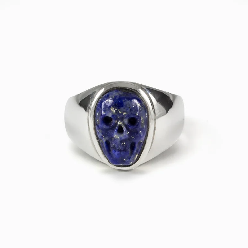 Lapis Lazuli Skull Ring