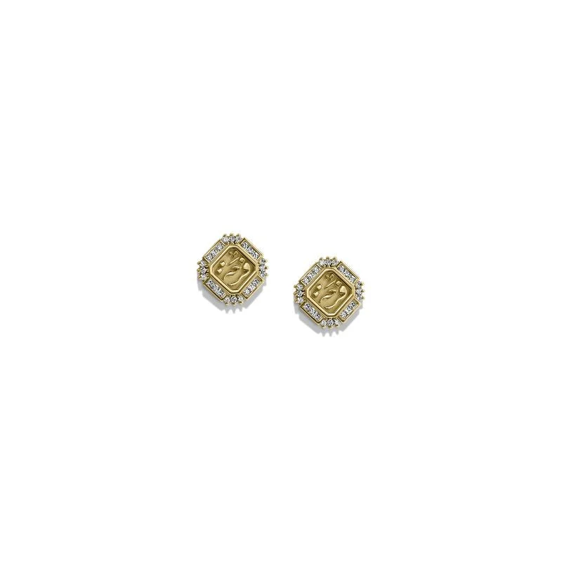 Satin gold earrings-Joyful button earrings