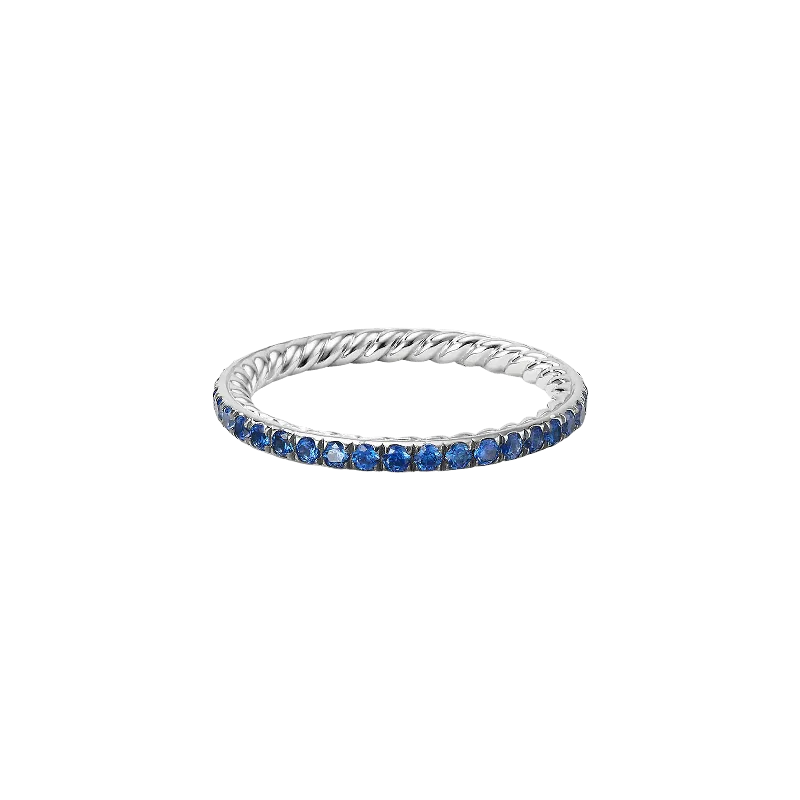 Elegant diamond engagement rings-Blue Sapphire Eden Eternity Band