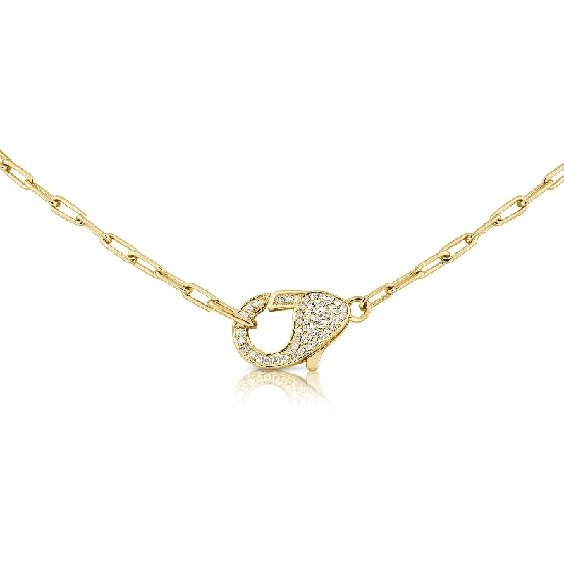 Galaxy charm necklaces-Joelle Diamond Lobster Link 14K Yellow Gold Chain Necklace 1/8 ct