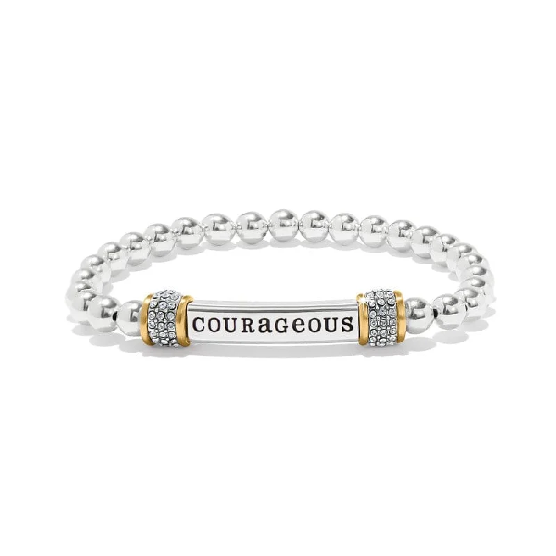 Braided silk bangles-Meridian Courageous Two Tone Stretch Bracelet