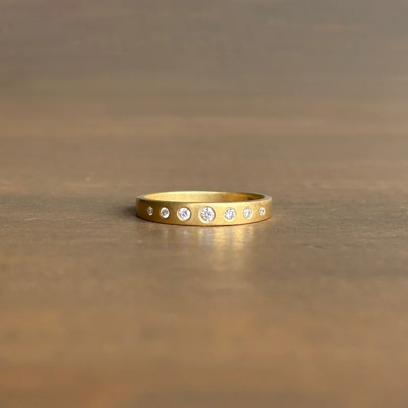 Wide Flat Tapered Diamond Band