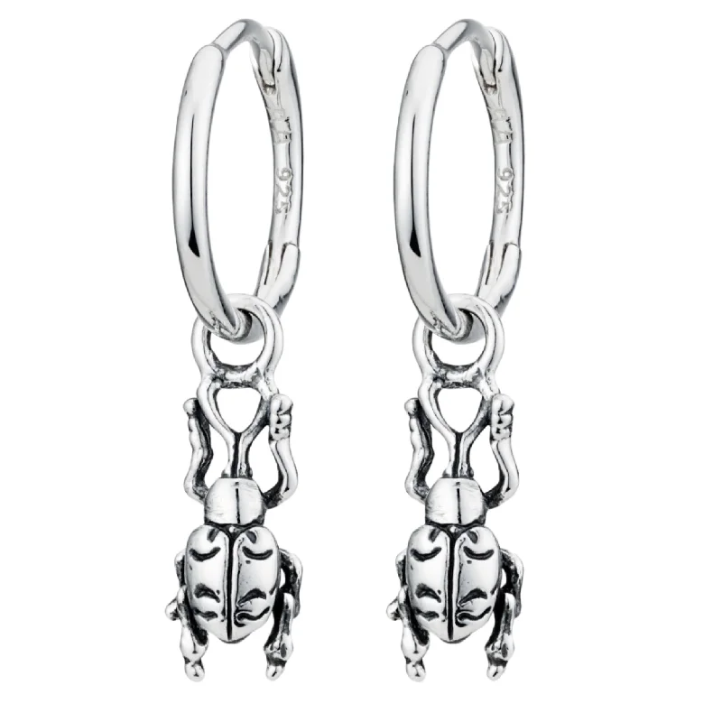 Light drop earrings-WEEVIL - Sterling Silver Hoops