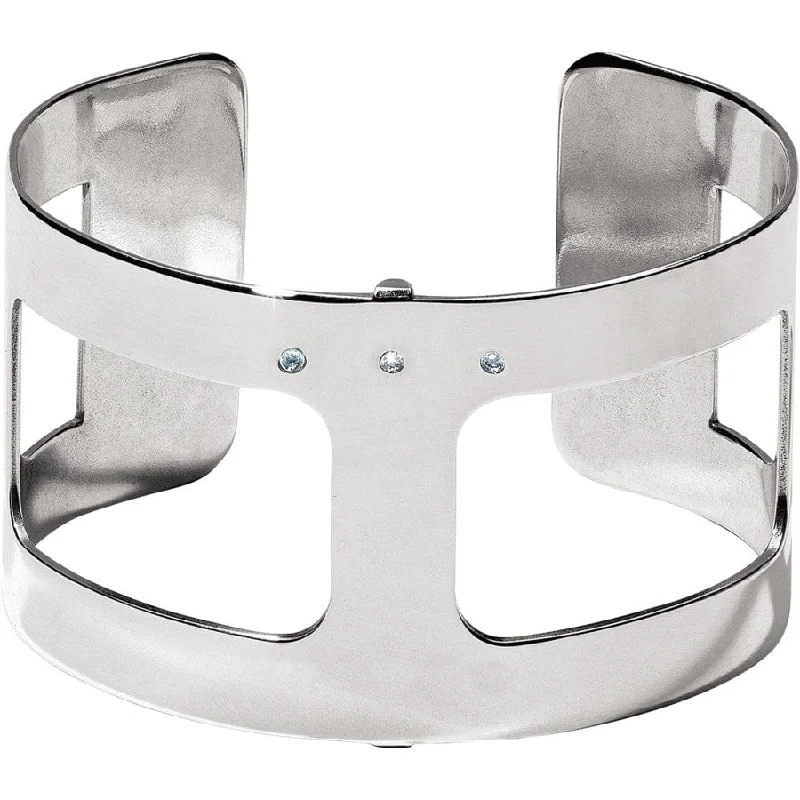 Polished word bangles-Christo Pasadena Wide Cuff Bracelet