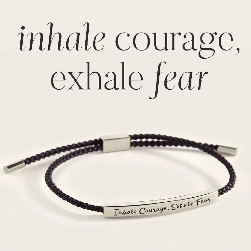 Smooth form bangles-Inhale Courage, Exhale Fear Inspire Bracelet