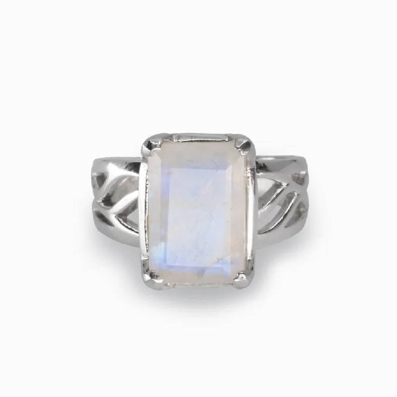 Rainbow Moonstone Ring