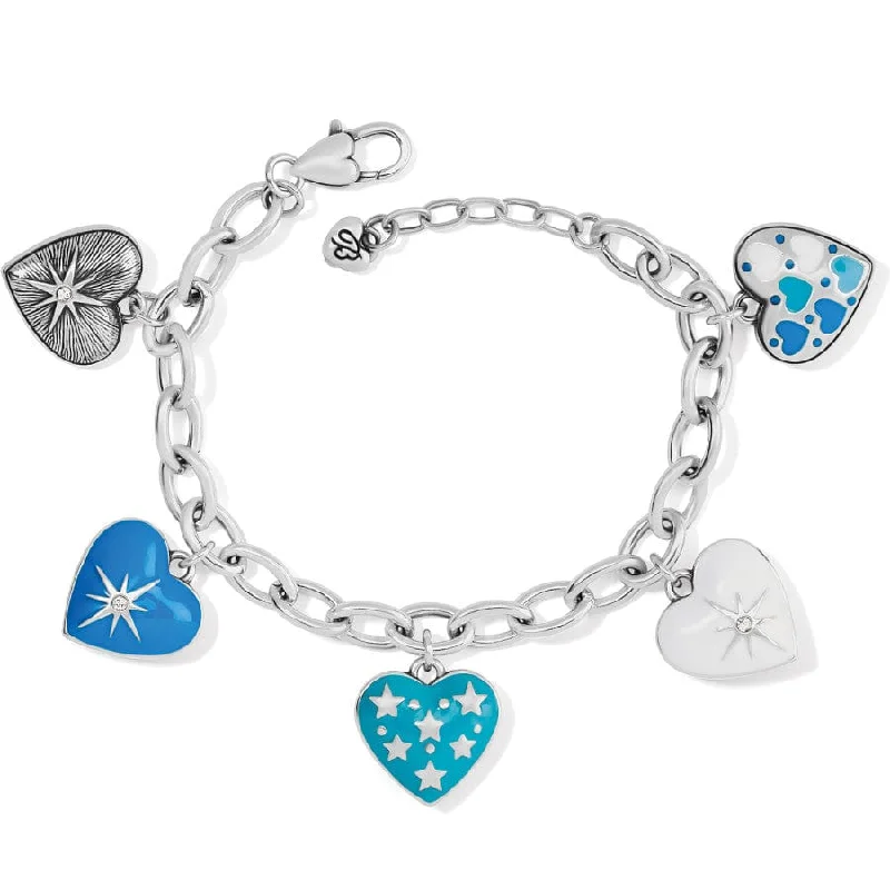 Java tile bangles-Amore Shades Hearts Charm Bracelet