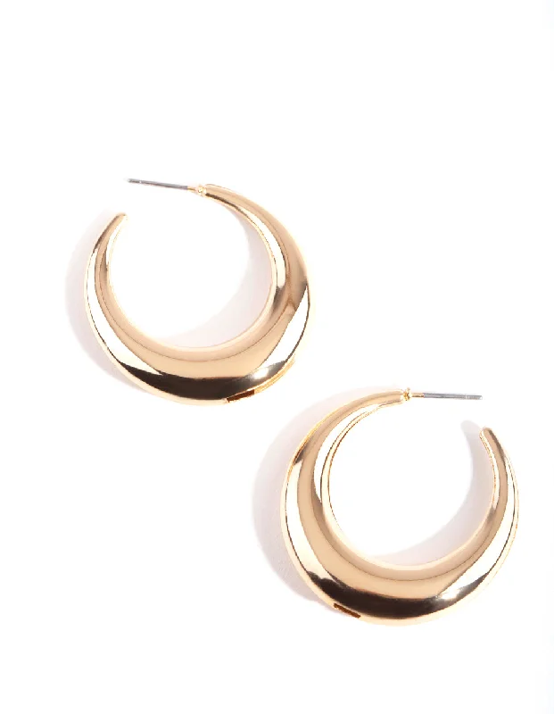 Reef knot earrings-Gold Dip Hoop Earrings