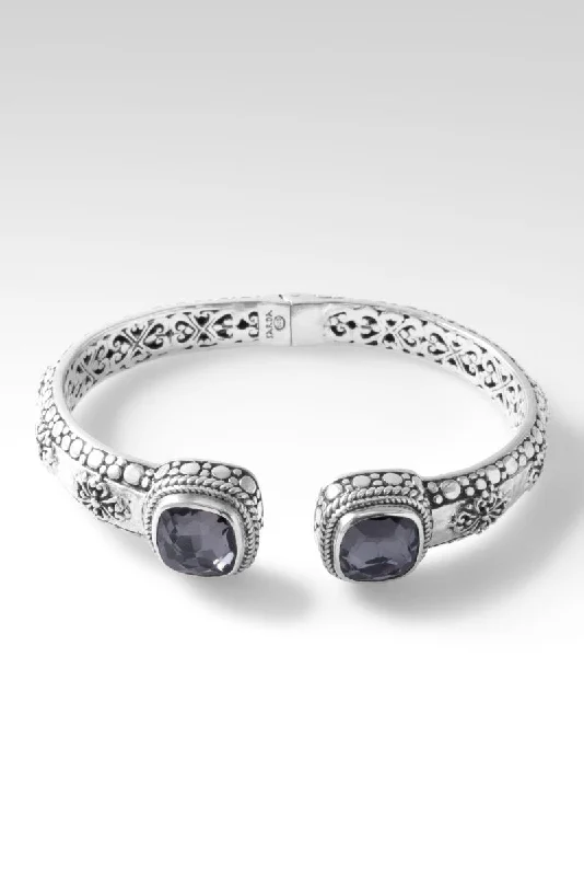 Surf bead bangles-Author and Perfector Tip-to-Tip Bracelet™ in Odyssey Black Knight™ Mystic Quartz