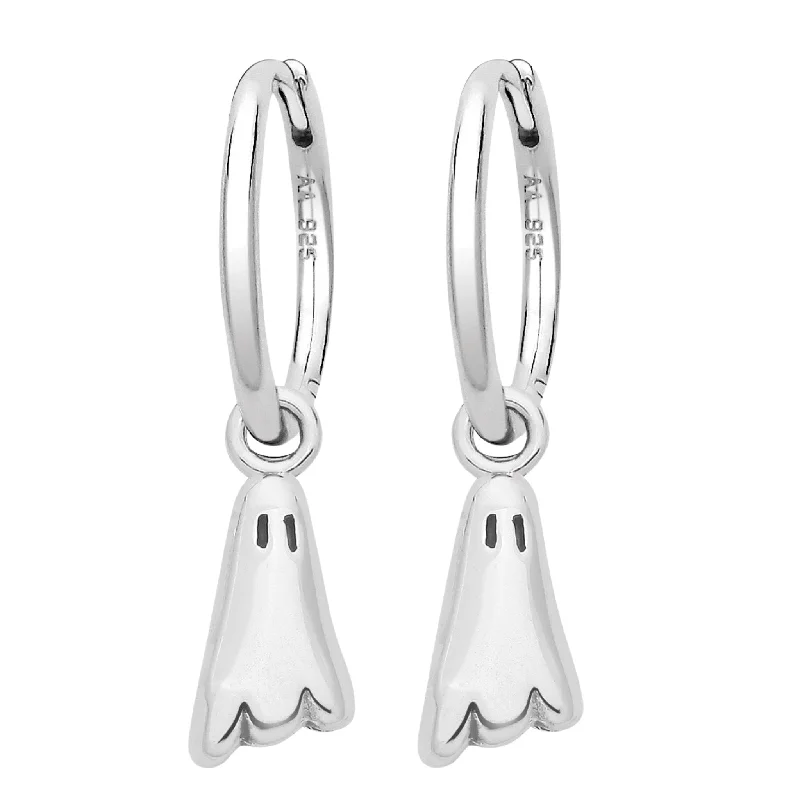 Tide design earrings-PHANTOM - Sterling Silver Hoops