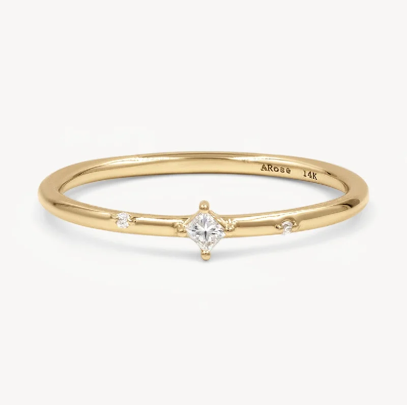 Tiny Princess Diamond Stacking Band