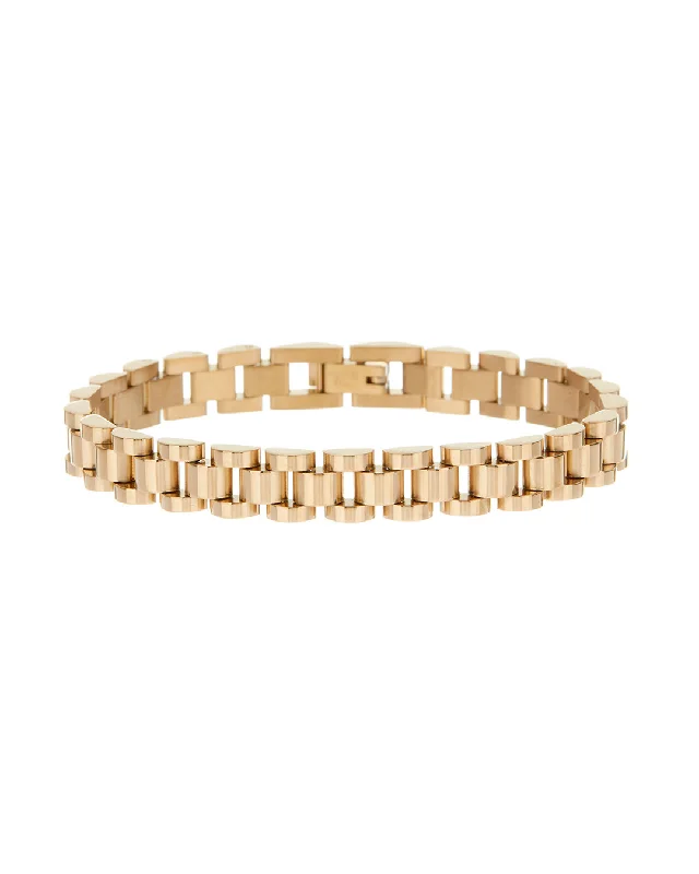 Java tile bangles-Timepiece Bracelet- Gold