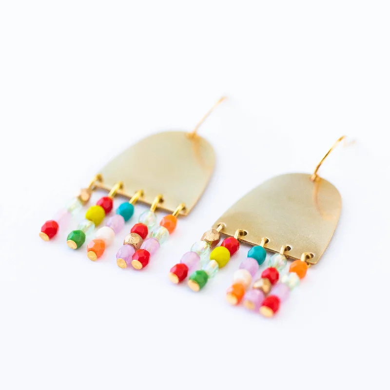 Radiant pearl earrings-Happy Fringe Earrings