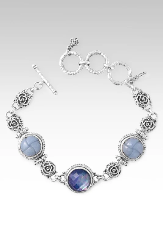 Vivid druzy bangles-Abound in Hope Bracelet™ in Lapis Mother of Pearl Quartz Triplet