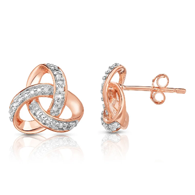 High gloss earrings-Diamond Love Knot Earrings