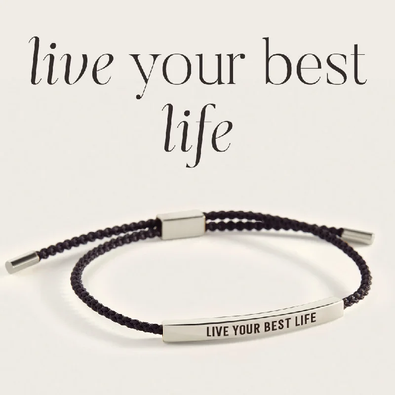 Wide gold bangles-Live Your Best Life Inspire Bracelet