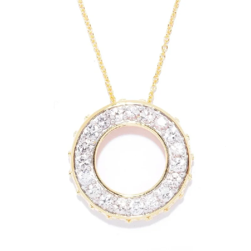 Raised bar necklaces-Exotic White Zircon Circle of Life Necklace