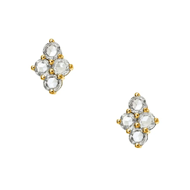 Cosmic glow earrings-Asher Studs Yellow Gold Rose Cut Diamond