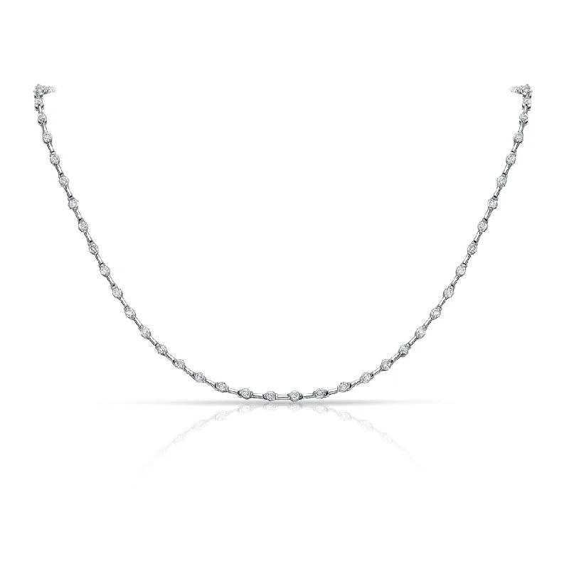 Wide bib necklaces-Auriya 18k White Gold 4 1/4ct TDW 2-Prong Diamond Tennis Necklace (H-I, SI1-SI2)