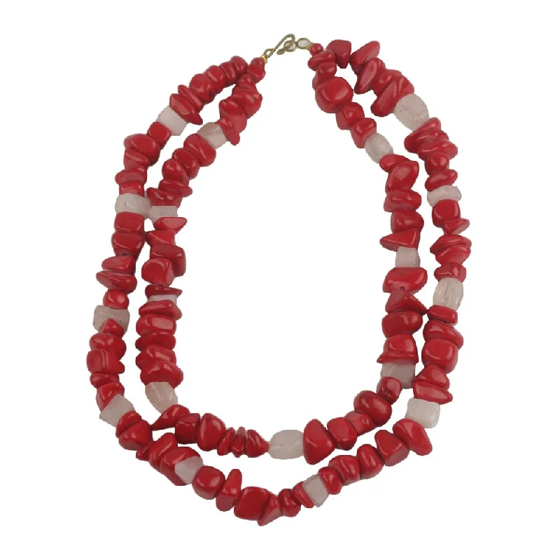 Vine braid necklaces-Handmade Agate 'Red Velvet' Necklace (Ghana)