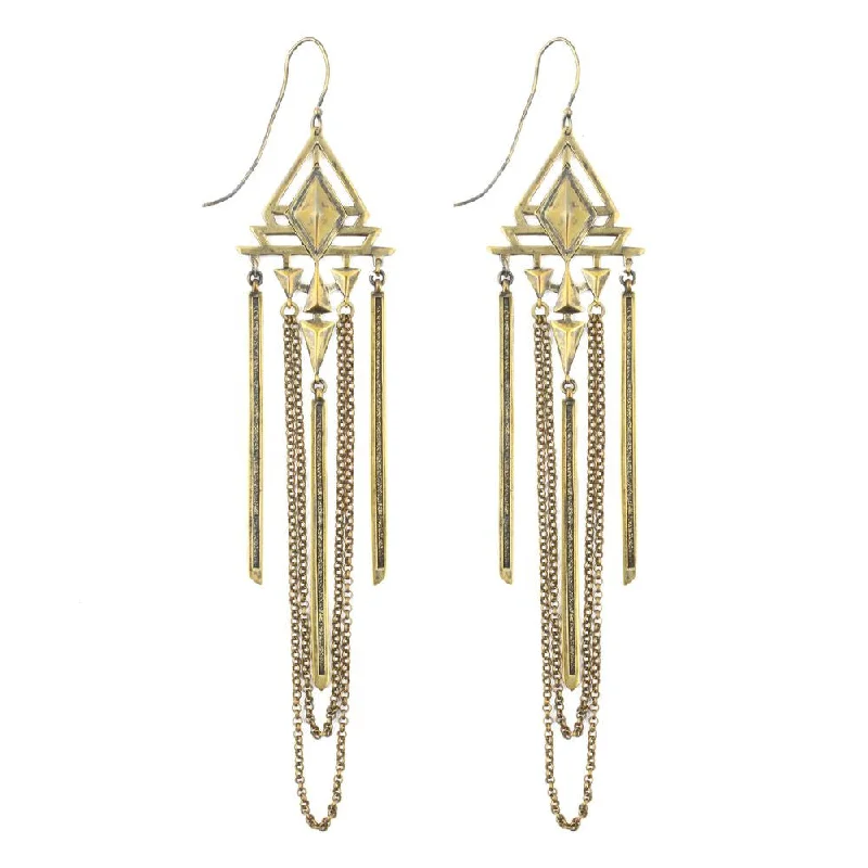 Victorian style earrings-diamond chain dangle earrings