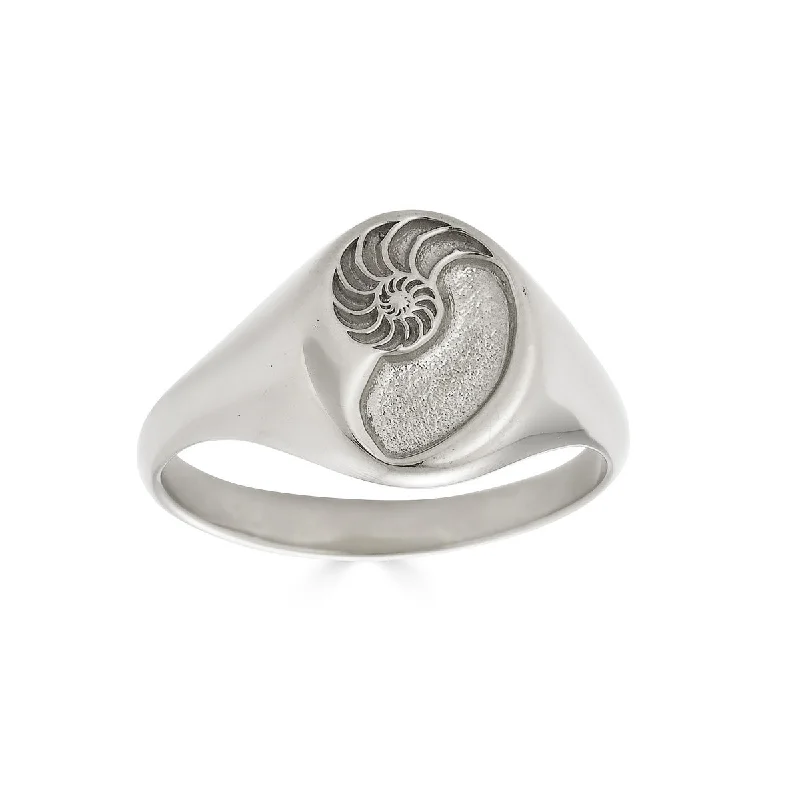 Nautilus Signet Ring, Silver